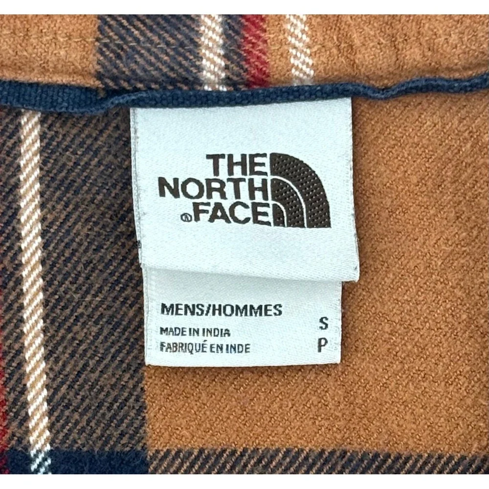 The North Face Arroyo Flannel Shirt Mens Small Brown Plaid 100% Cotton